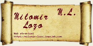Milomir Lozo vizit kartica